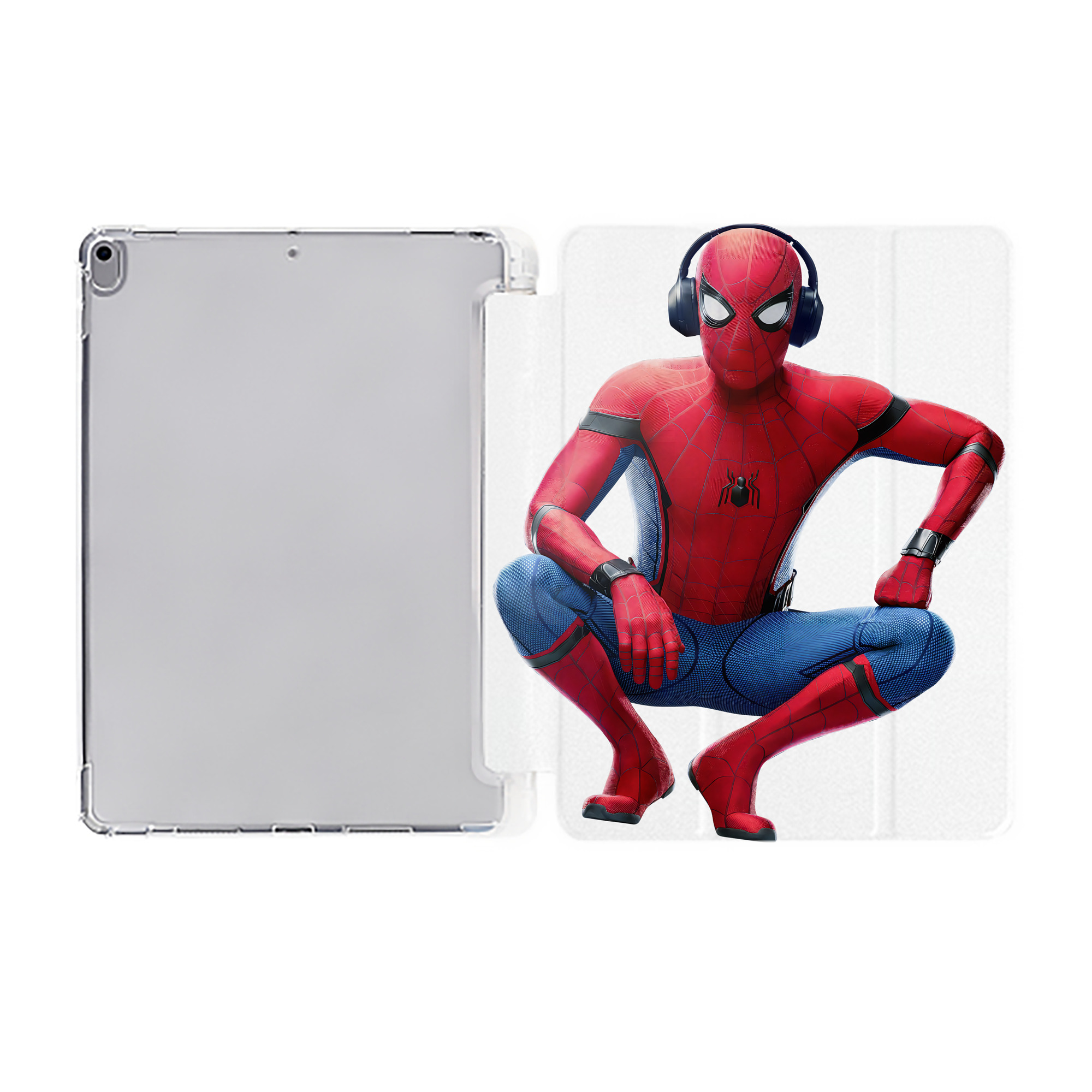 （画像用） Spider Man スパイダーマン IPad ケース ペン収納付き 三つ折りスタンド PUレザー×シリコン 対応機種9.5/10.5/10.9インチ